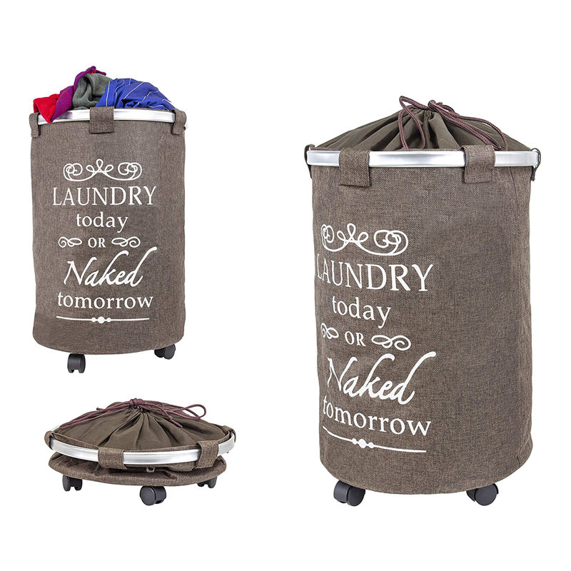 Canvas Rolling Laundry Hamper