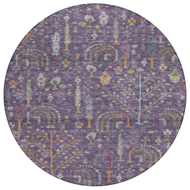 Percy Purple Washable Indoor-Outdoor Rug - , 2'6" x 3'10"