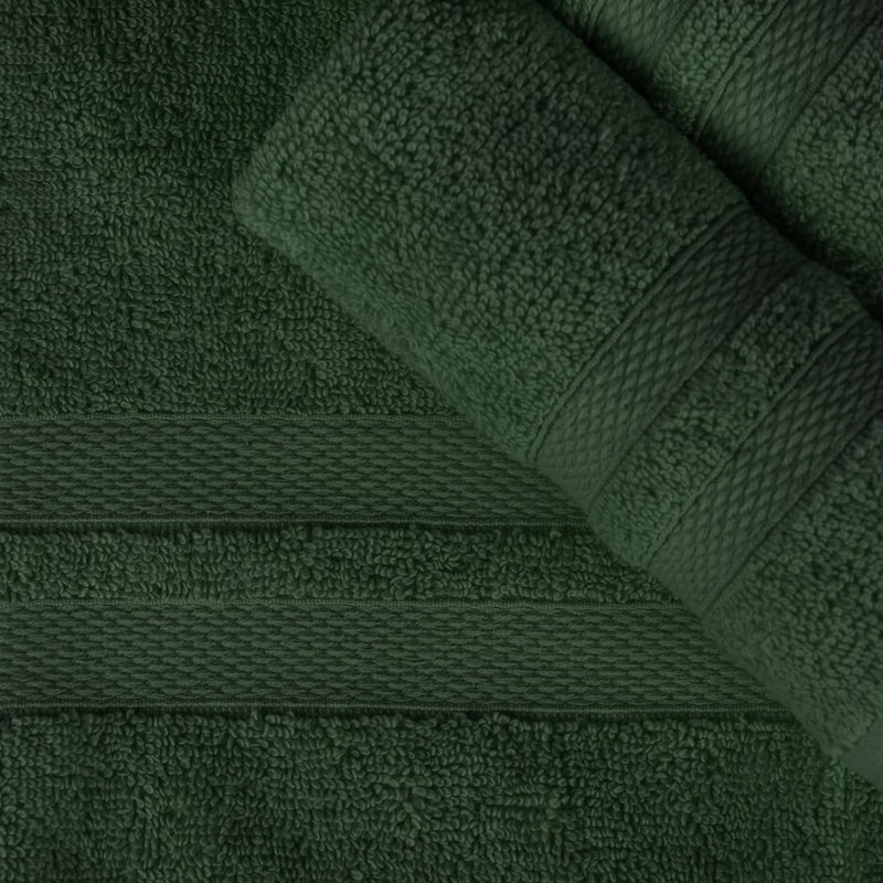 Charie Quick-Drying 3 Piece 100% Cotton Towel Set, Forest Green