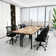 157.4'' Wide Modern Rectangular Conference Table And Chairs Office Set