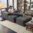 47" Boneless Cloud Corduroy Compression Single Sofa with Ottoman Footrest, No Assembly, Independent Pocket Springs & High Resilience Foam Small Couch for Bedroom Apartment-715727881