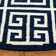 Rodgers Hand Woven Flat Weave Banana Silk/Wool/Cotton Geometric Rug in Navy/Ivory