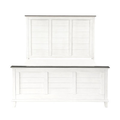 Finition bicolore classique de style grand lit de style campagnard à finition blanche pour grand lit 1pc