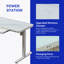 Alouette 120cm W Marble Glass Height Adjustable Standing Desk-1902065678