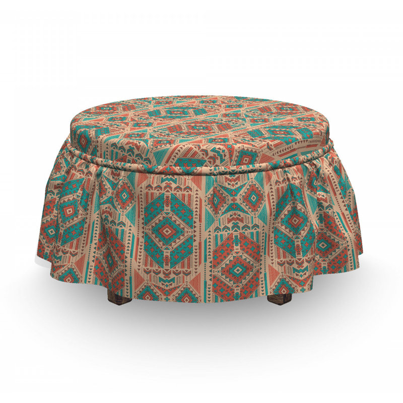 Housse pour repose-pieds motif géométrique