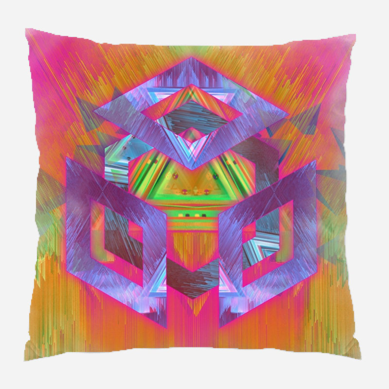 Glitch Microsuede Reversible Throw Pillow