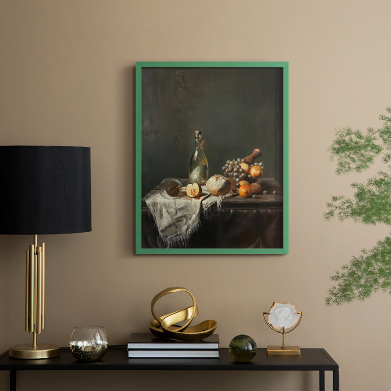 Reproduction encadrée FLORAL Series DCCX III - bois massif, Vert, H 15 po x l 12 po