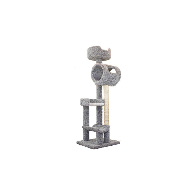 140003- Solid Wood Climbing Cat Tower Tree, Brown