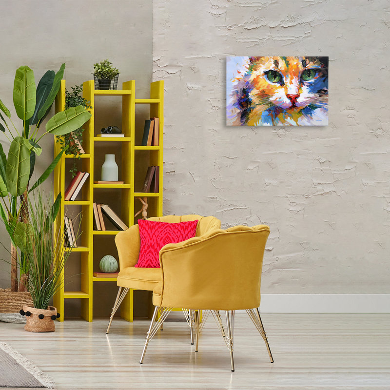 «Manx Cat Gaze», art mural sur toile par Leon Devenice, H 16 po x l 24 po