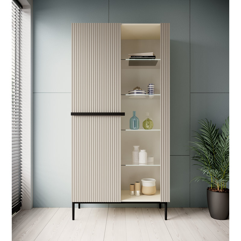Alynia Display Cabinet, Cashmere/Black