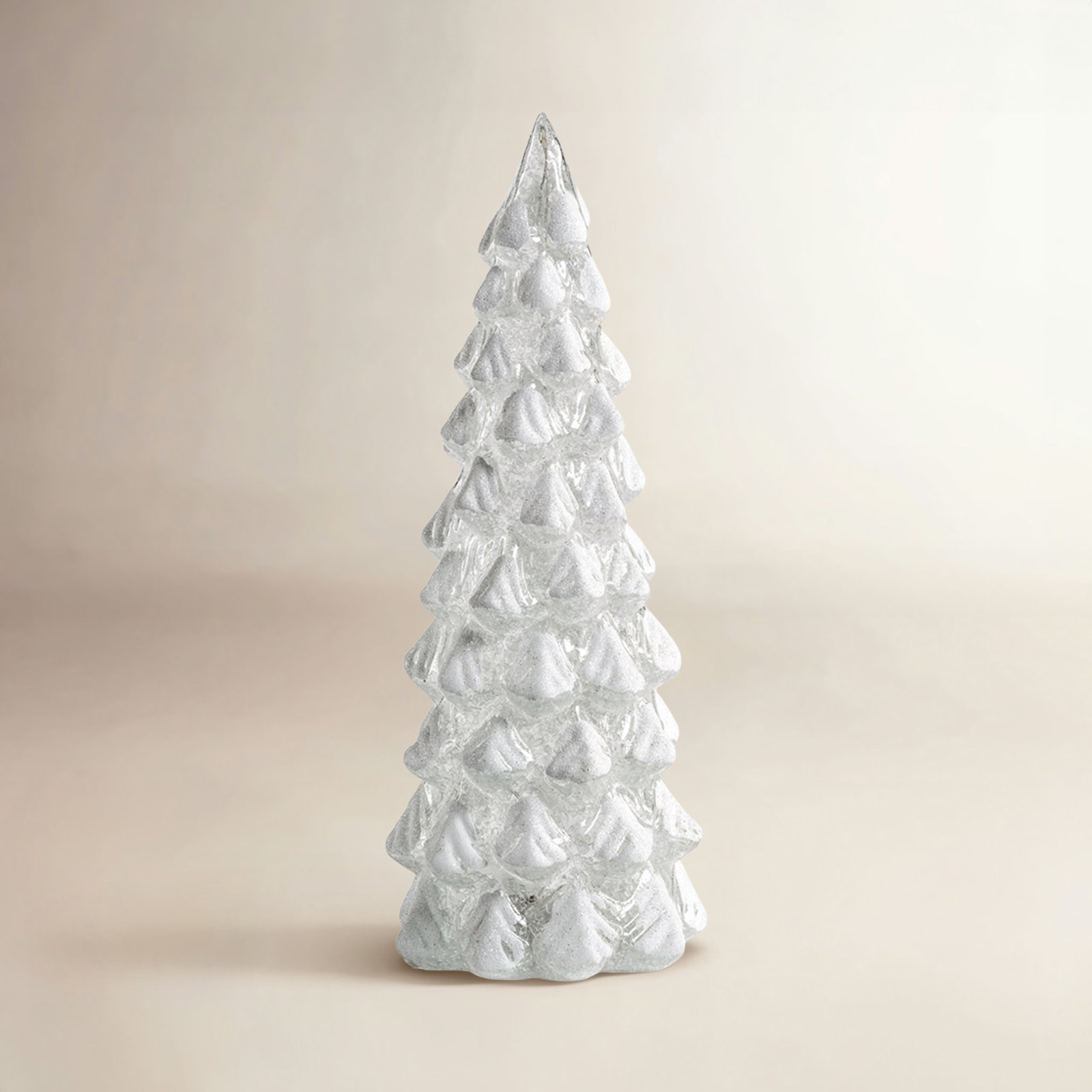 Mireille 2-Piece Set LED Snow Tabletop Trees, 10.25" H x 4" W x 4" D