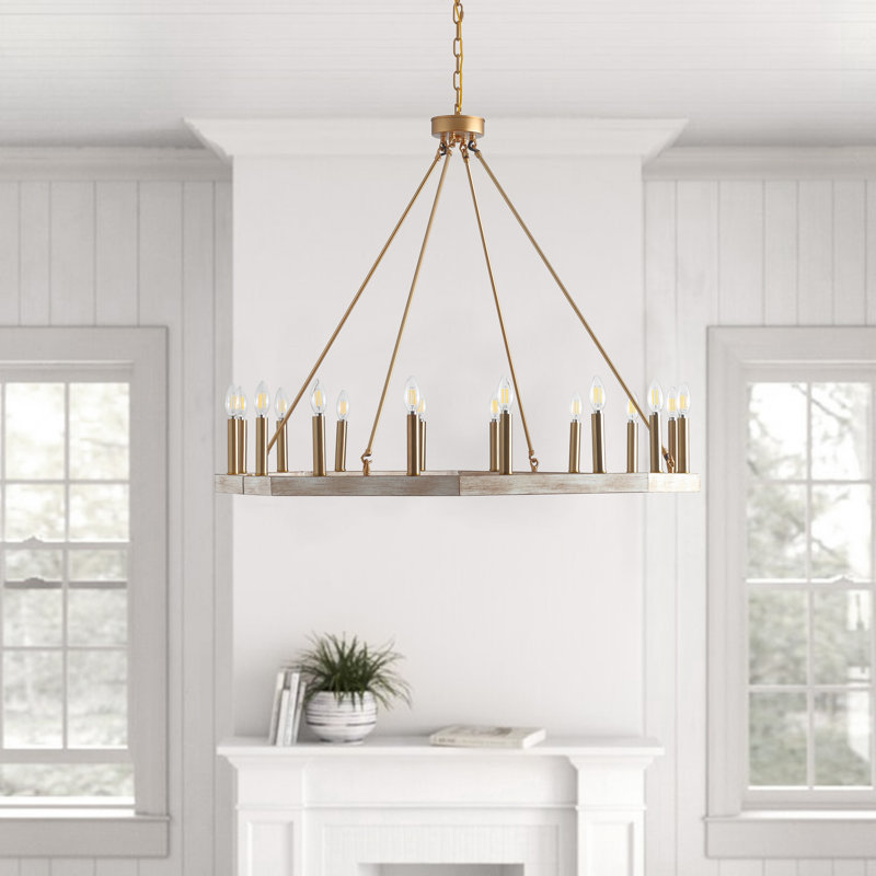 Dilja 16 - Light Dimmable Wagon Wheel Chandelier