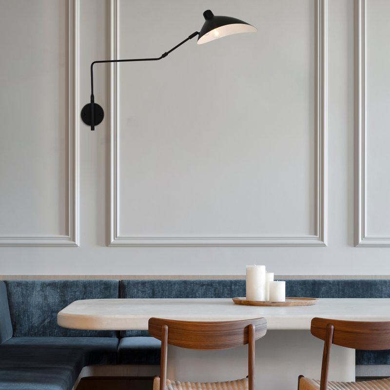 Applique murale moderne 1 lumière noire
