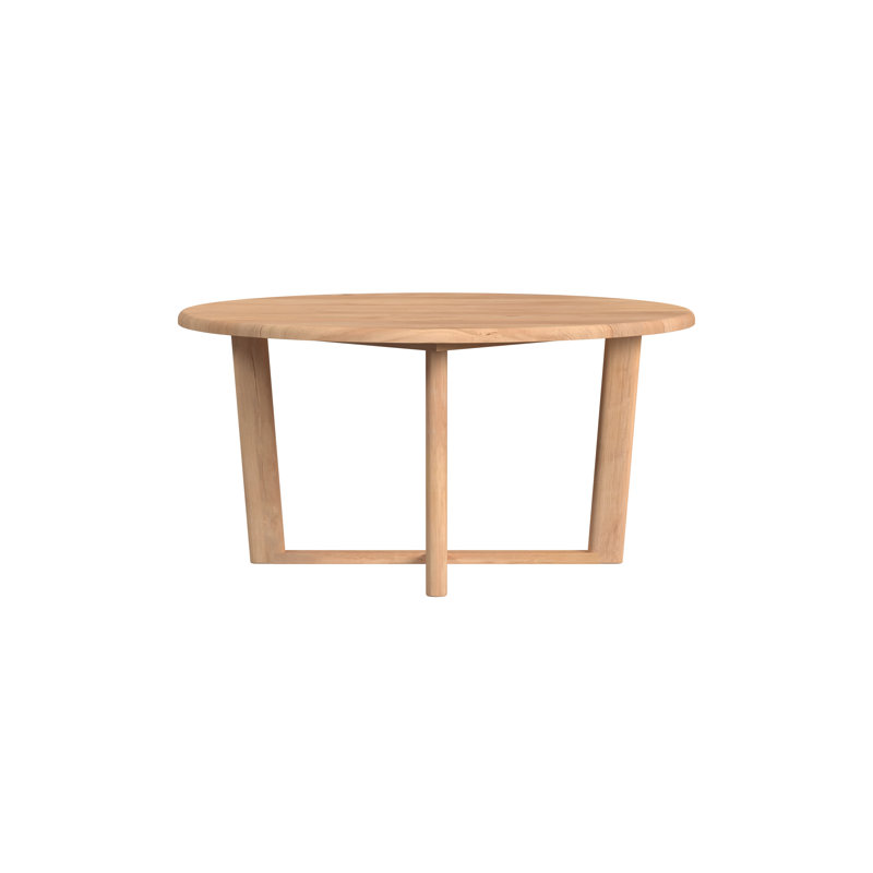 Table de salle à manger ronde en teck naturel 56 po