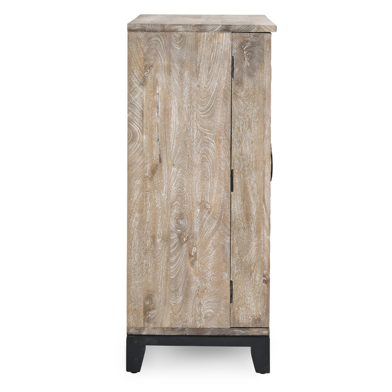 Viva Solid Wood Bar, Iron/Beige/Black