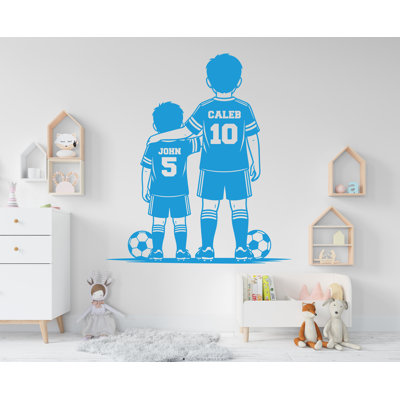 Frère football décoration murale, vinyle adhésif sur mesure sport vinyle, autocollants de football, passion, art mural de football, autocollants muraux, chambre d'enfant