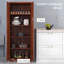 Armoire de cuisine 63 po à 2 portes, armoire de rangement autoportante avec 5 tablettes et 2 tablettes réglables