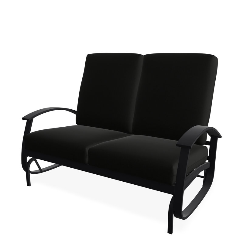 Belle Isle Cushion Deep Seating 2-Seat Glider, Black, Black 5D Sunbrella®