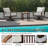 3-Piece Modern Outdoor Conversation Set with Swivel Rocking Chairs and Coffee Table, Featuring 6" Thick Cushions-728609371-731013363