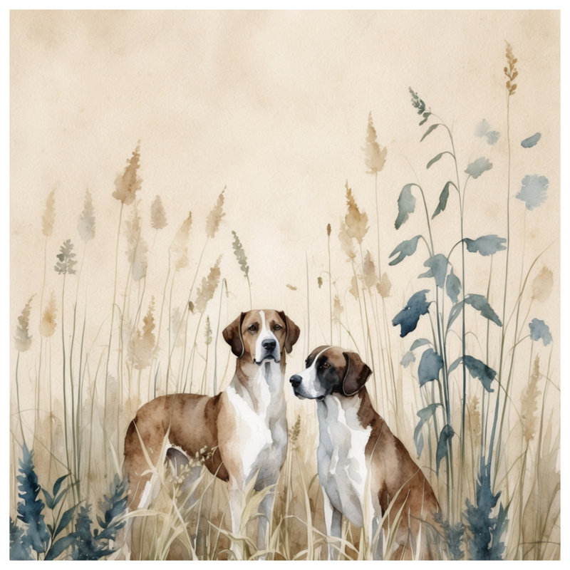 Rideaux de douche Two Dogs In Grass, L 70 po x H 93 po