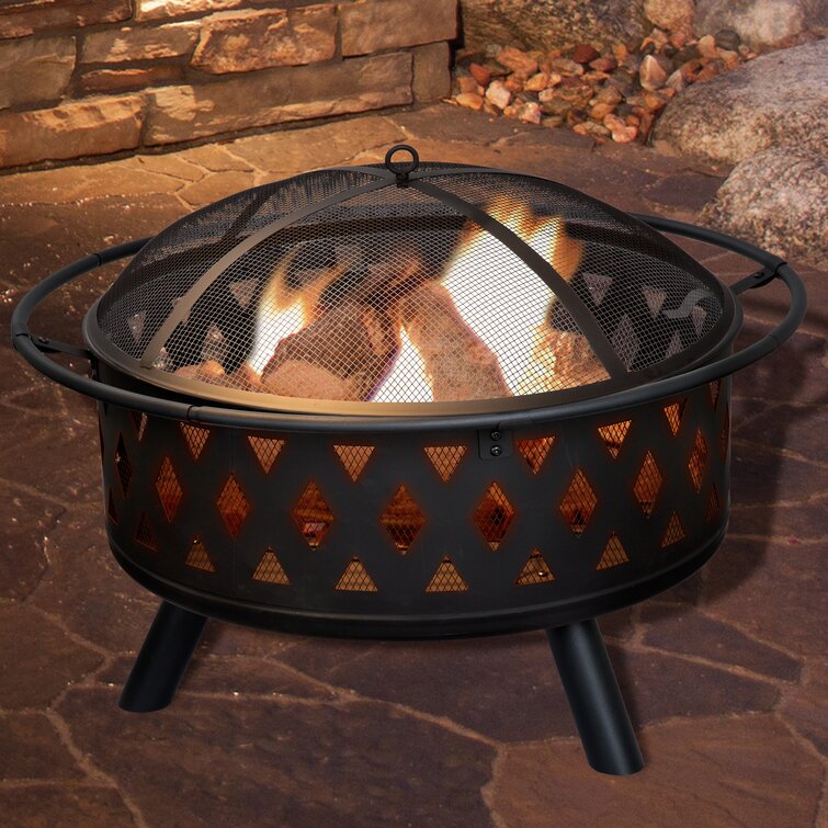 Jameira 24" H x 32" W Steel Wood Burning Outdoor Fire Pit