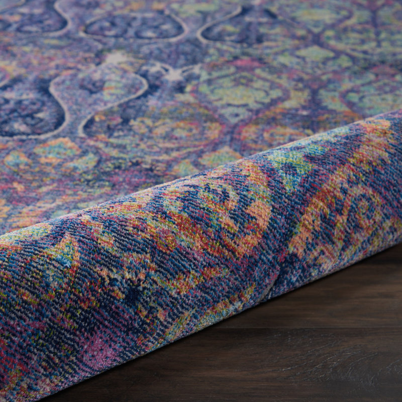 Larissa Ikat Area Rug, Rectangle 61 x 122cm