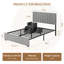 Lit plateforme tapissier en velours avec tête de lit capitonnée Channel (gris, double)-126355577-126355575