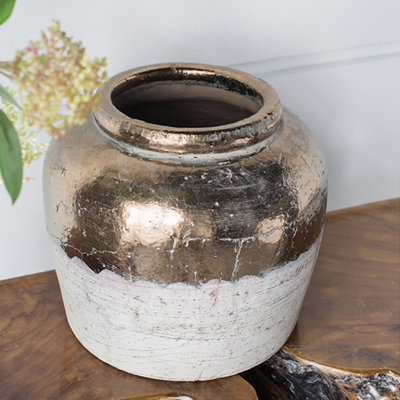 Vase rond en céramique brun Sienna