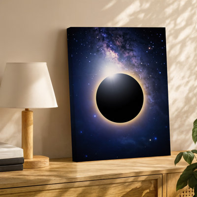 Toile, scène cosmique dramatique mettant en vedette une éclipse solaire avec un art mural