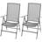 Outdoor Stackable Reclining Chair Set Of 2, Dark Grey Mesh Steel Frame