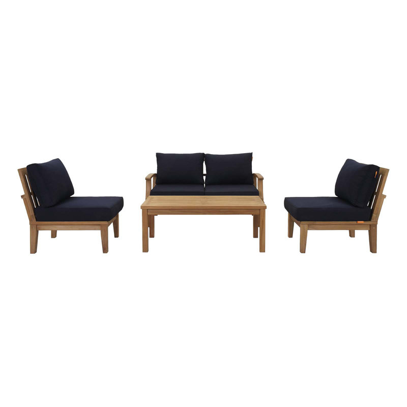 Ensemble de patio d'extérieur 5 pièces Modway Marina, Bleu marine