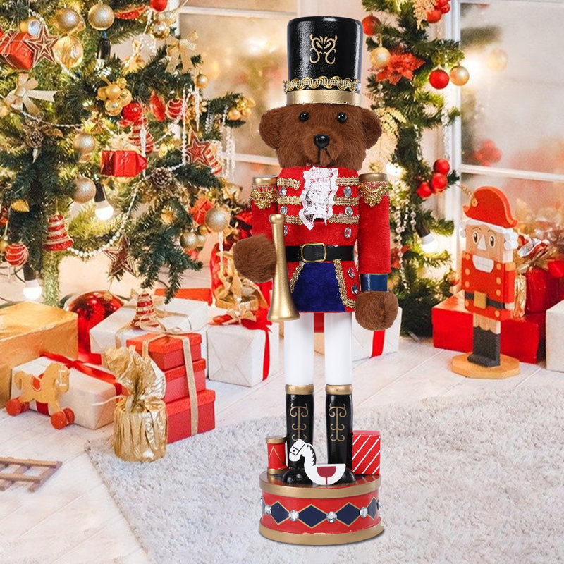 Figurine de Noël casse-noisette-ours en peluche