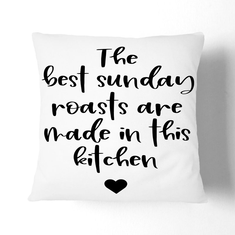 Sunday Roasts Square Throw Cushion, 40cm H x 40cm W x 15cm D