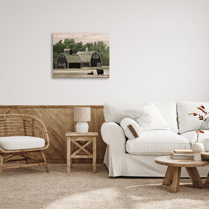 Art mural sur toile Stable Barn Country, H 24 po x l 30 po x P 1,5 po, Toile tendue