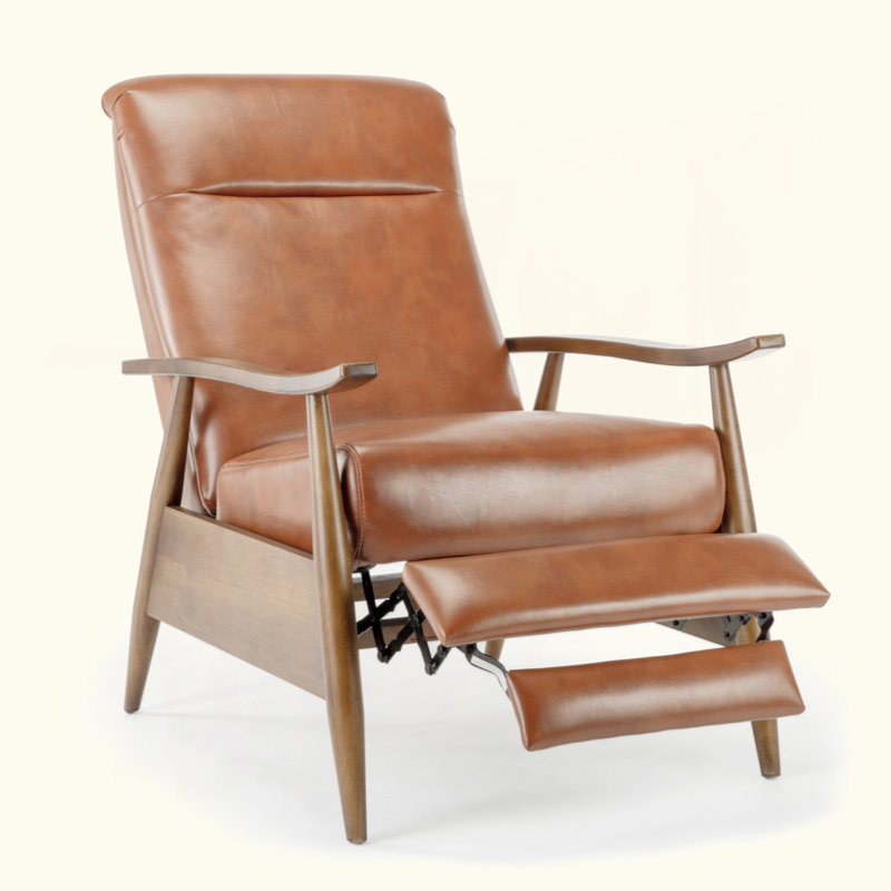 Fauteuil inclinable à accoudoirs en bois, Caramel