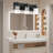 Vanity Light (3-Light), (3000K/3500K/4500K/5000K/6000K, Dimmable), Eye Protection LED Bathroom Light Fixture, Modern Wall Light Over Mirror With Clear Glass Shade-5944682