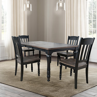 Aashma 6 - Person Extendable Solid Wood Top Four Leg Dining Set