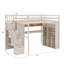 Structure de lit mezzanine avec garde-robe et bureau intégrés, tablettes et lumières DEL-1048186580