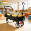 Chariot utilitaire pliable robuste pour l'extérieur avec poignée réglable et porte-gobelet