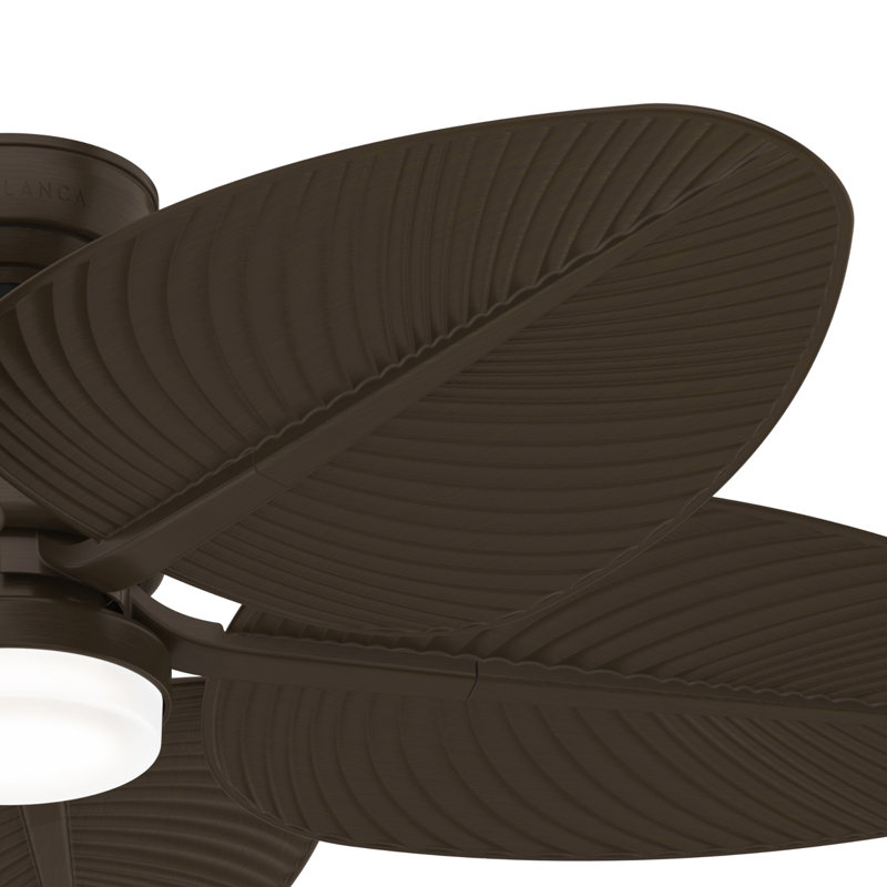 Casablanca 52 inch Coveview ENERGY STAR® Damp Rated Ceiling Fan with LED Light Kit and Wall Control and Handheld Remote, 52