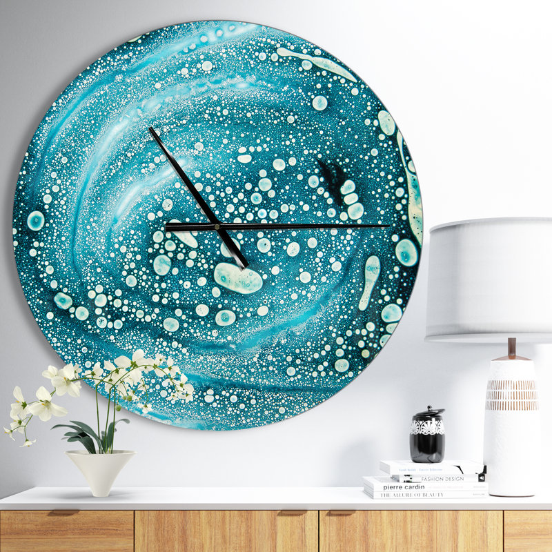 Precious Blue Fabulous Motif - horloge murale moderne, Moyen