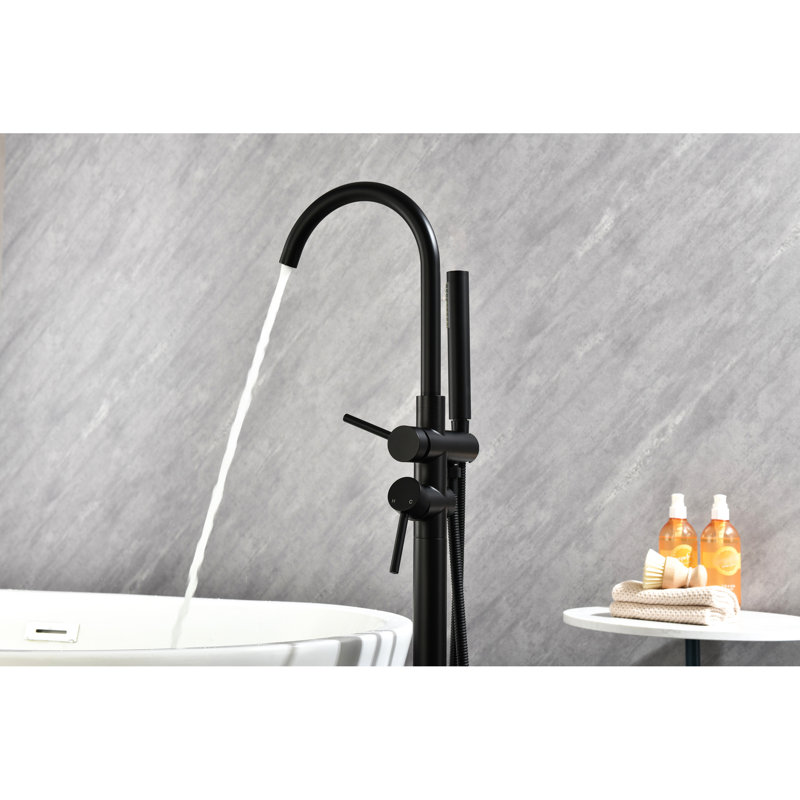 Robinet de baignoire à haut débit avec matériaux fiables et douche à main - Acier inoxydable noir mat rouillé, Noir mat