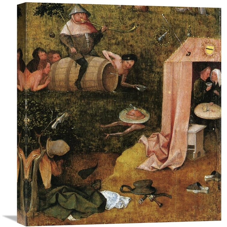 Allegory Of Gluttony And Lust On Canvas by Hieronymus Bosch Print