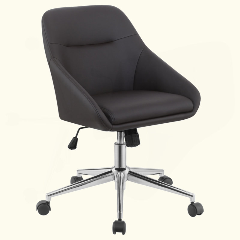 Upholstered Adjustable Home Office Desk Chair, Brown