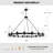 60" 18-Light Black Wagon Wheel Chandelier with Glass Shade for Dining Room Living Room Foyer