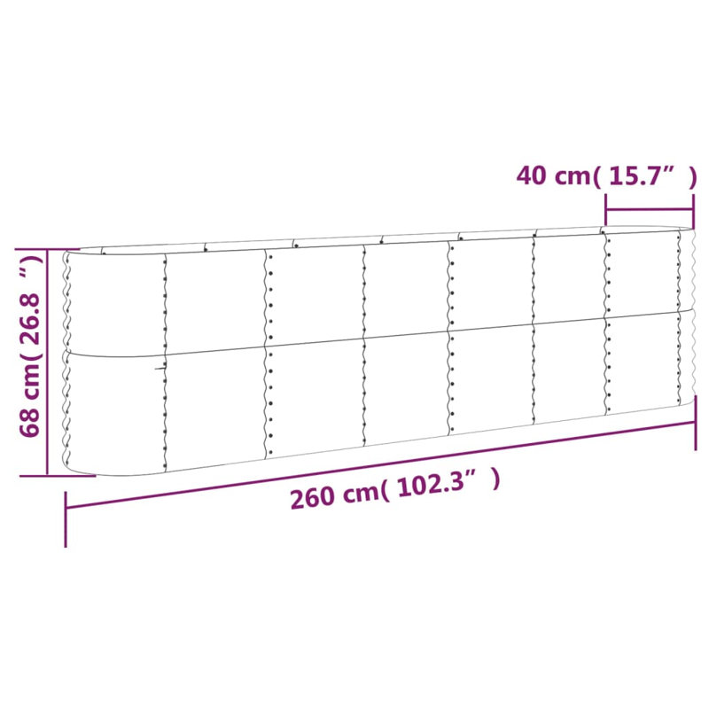 Antoniu Metal Raised Garden Bed, Gray