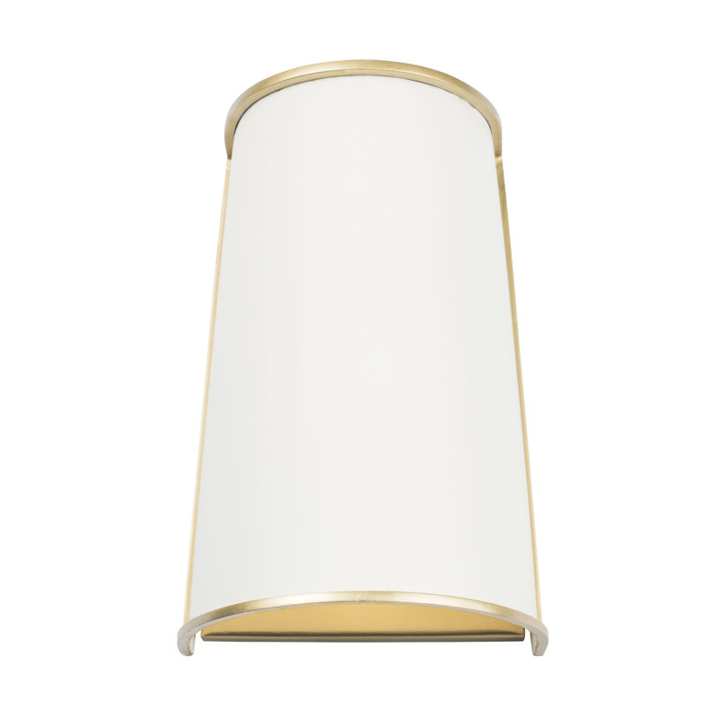 Applique murale 2 lumières Coco, Blanc mat / or français, Blanc mat