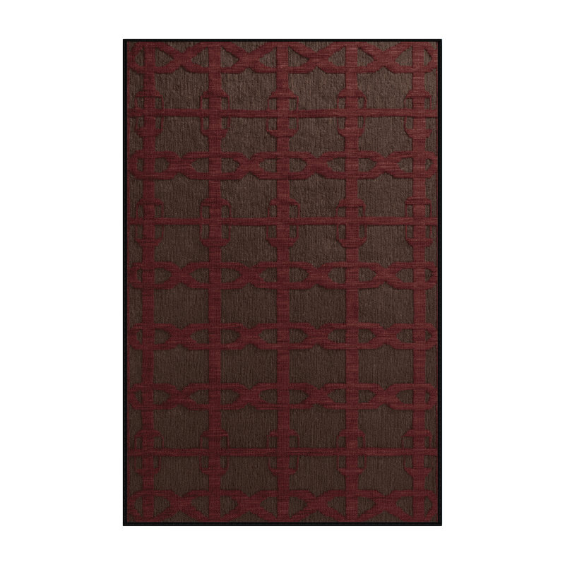 Tapis noir en treillis lavable à la machine, Rectangle 5 pi x 7 pi
