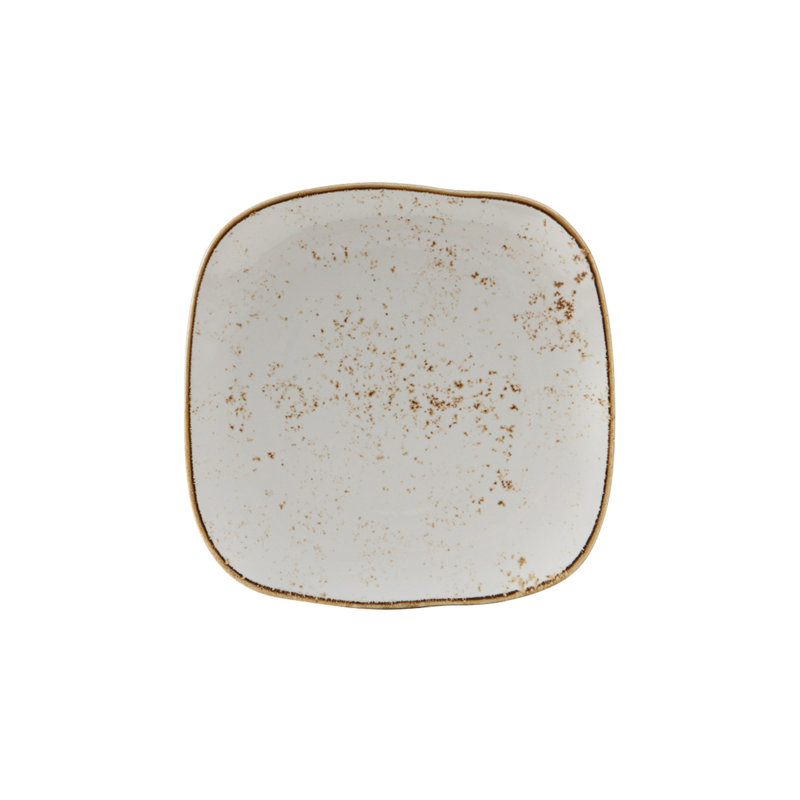 Artisan Square Appetizer Plate, Geode Agave White