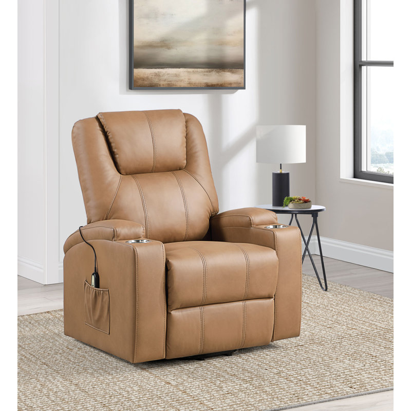 Fauteuil inclinable de massage électrique Neruda, Brun